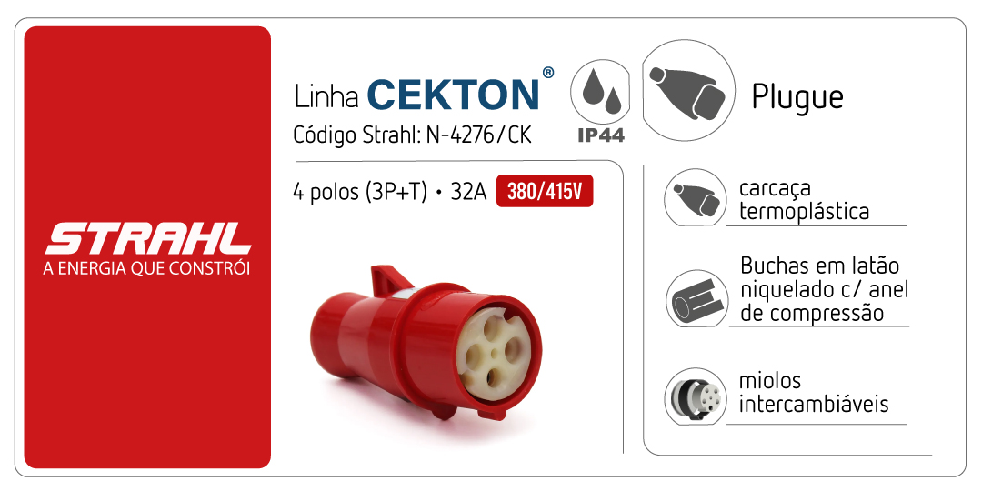 Plugue Industrial Negativo CEKTON 32A