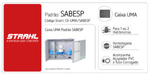 Caixa UMA Padrão SABESP STRAHL | para 01 ou 02 Hidrômetros