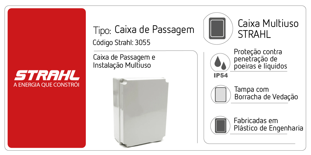 Caixa de Passagem Multiuso STRAHL 315x230x130mm | IP54
