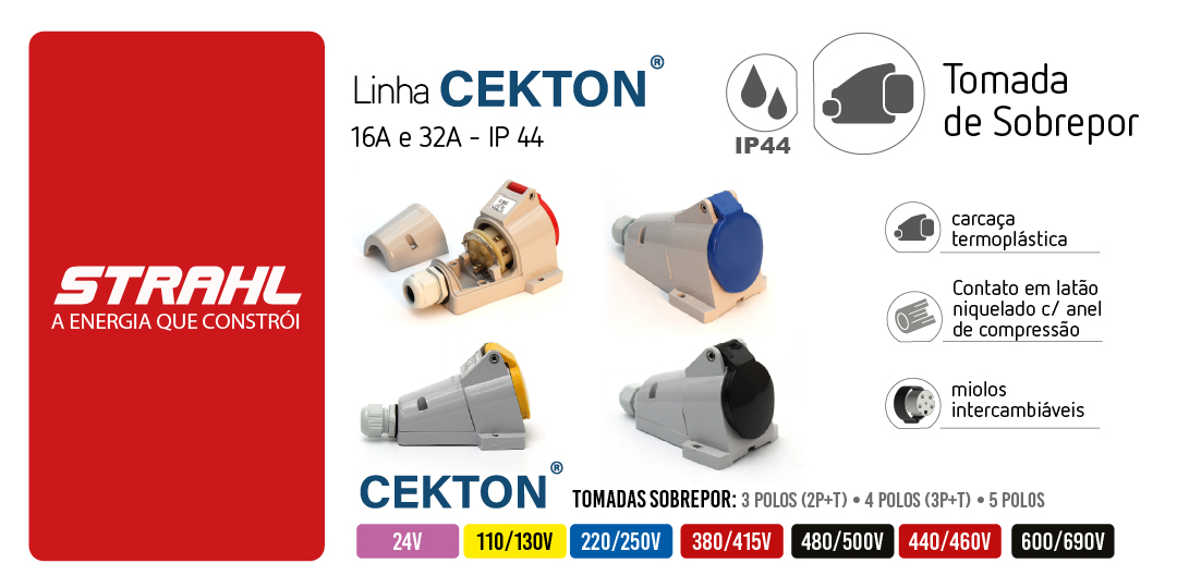 Tomada de sobrepor CEKTON IP44 Strahl
